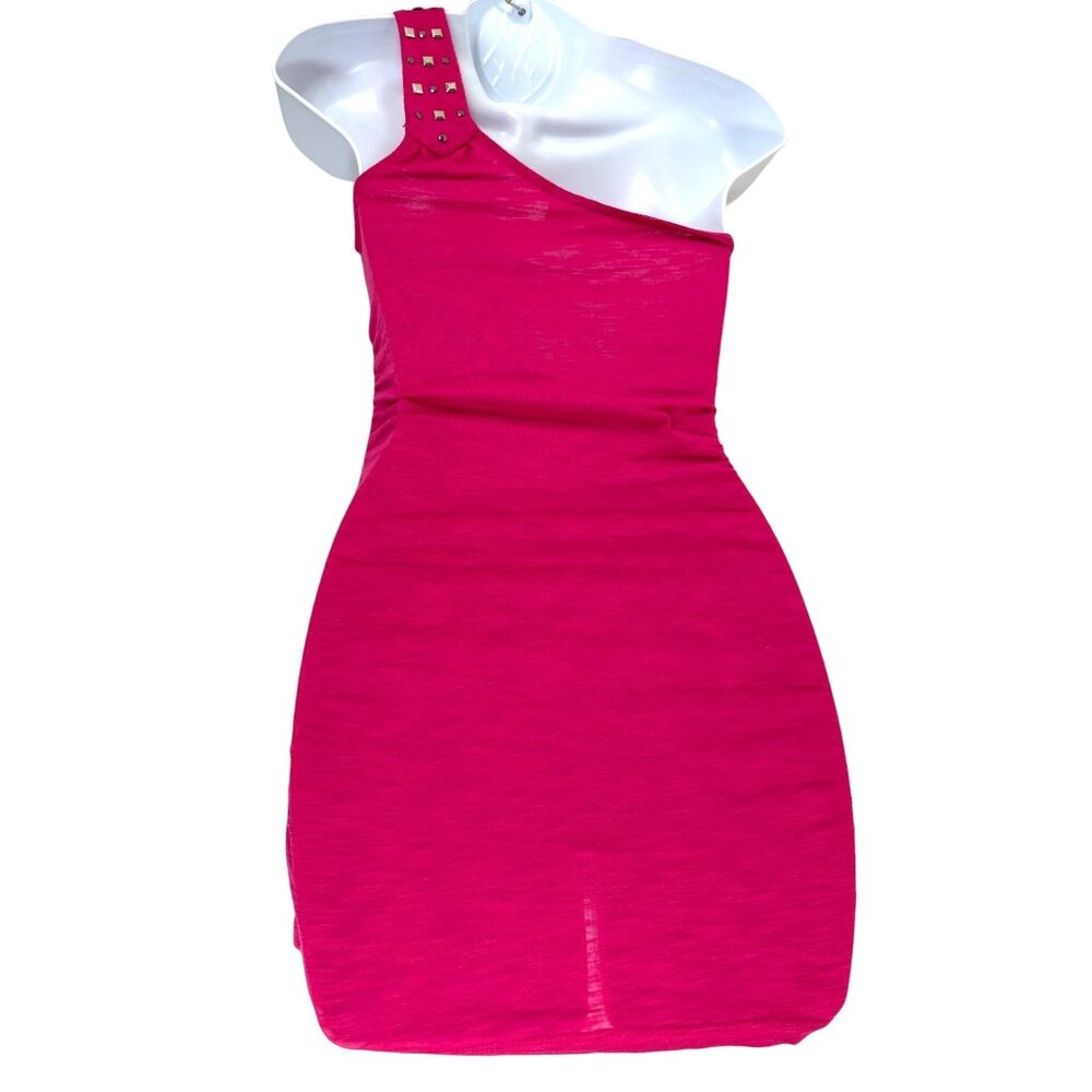 derek heart Small Pink One Shoulder Body Con Top 17j